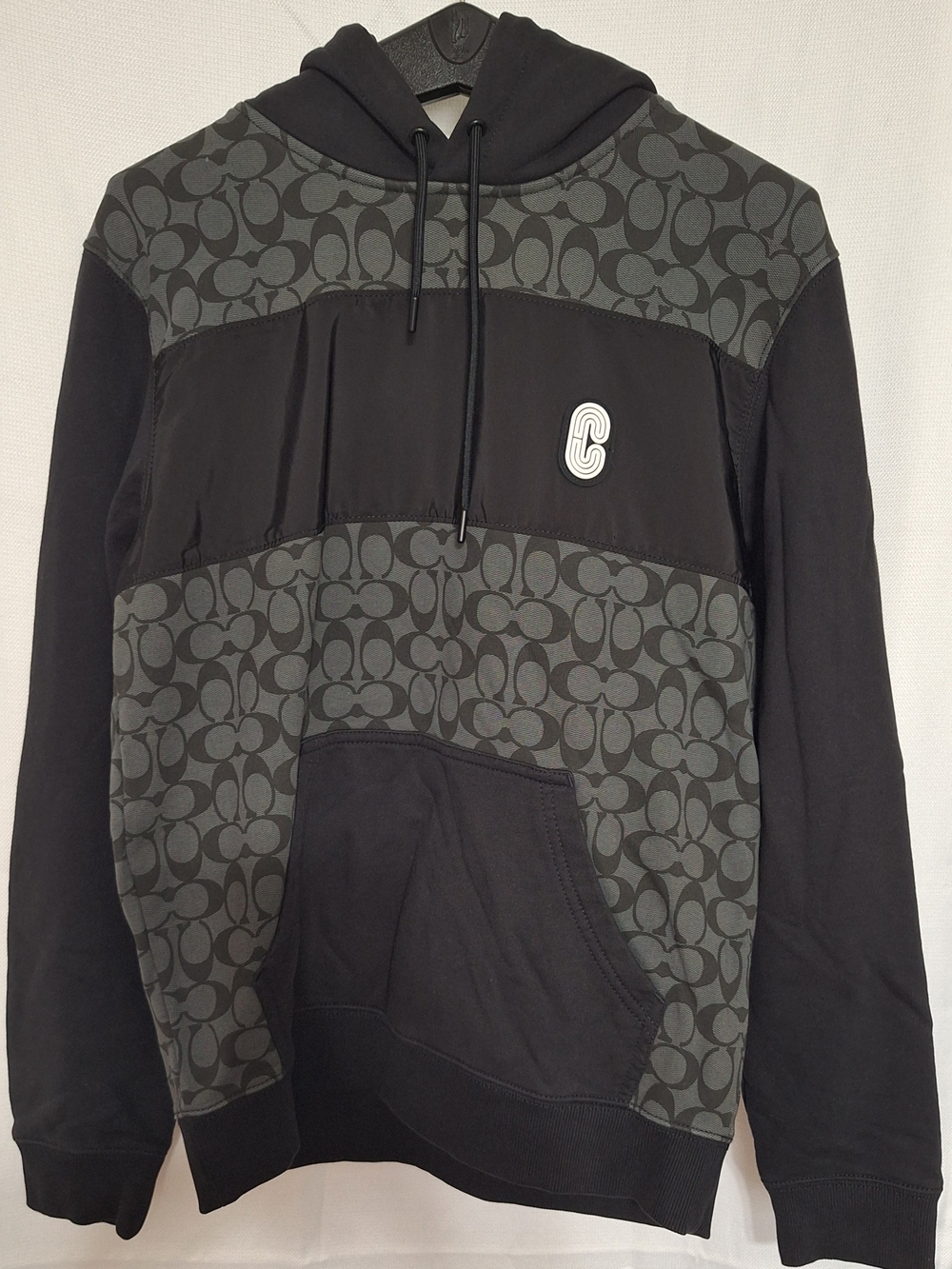 Coach Men’s Black Signature Patchwork Hoodie Medium